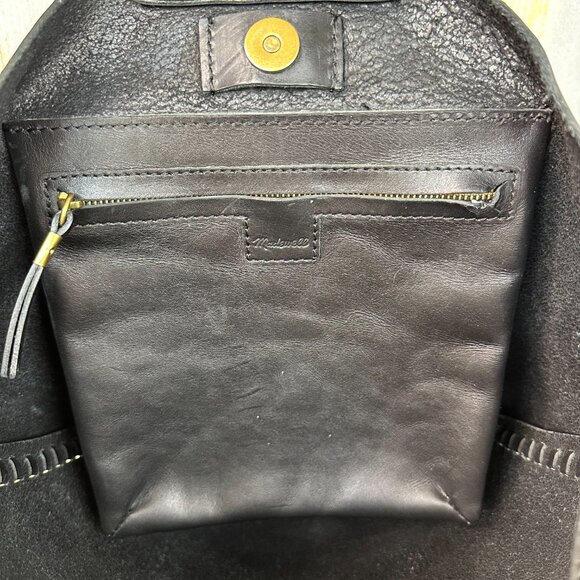 Madewell The Nashville Whipstitch Leather Tote Bag Black - Picture 8 of 15